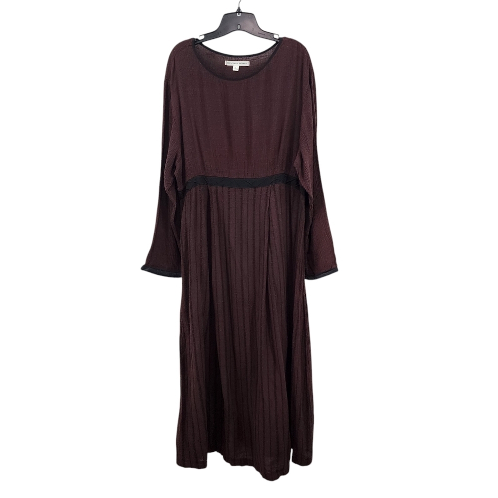 Christy Allen Women's Vintage Stripes Long Sleeves Maxi Peasant Dress - L